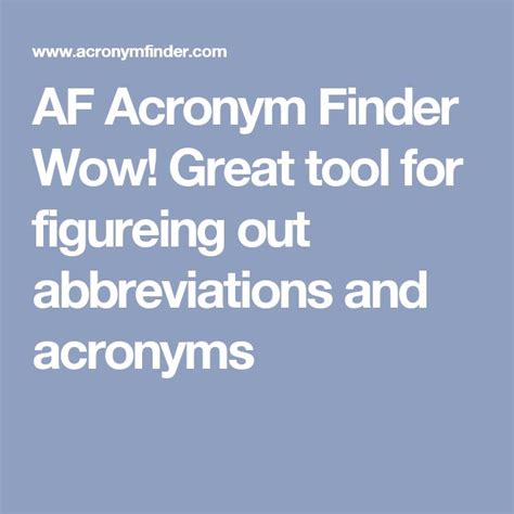 acronym finder|acronym finder tool.